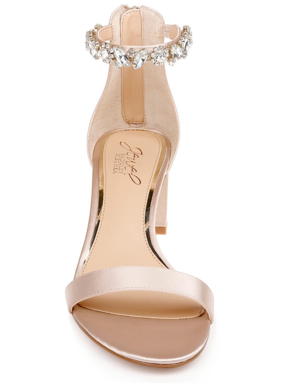 Jewel Badgley Mischka Blush Crystal-Ankle Strap Heel Size 10